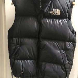 Y2K The North Face Vintage Retro Nuptse Puffer Vest 700 Goose Down Black Sma…